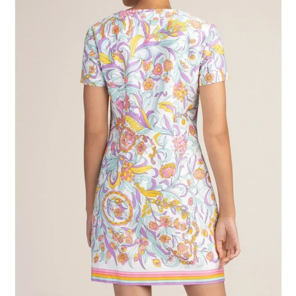 Trina Turk 100% Cotton Arboretum Zip Front Paisley Print Dress - Picture 2 of 12